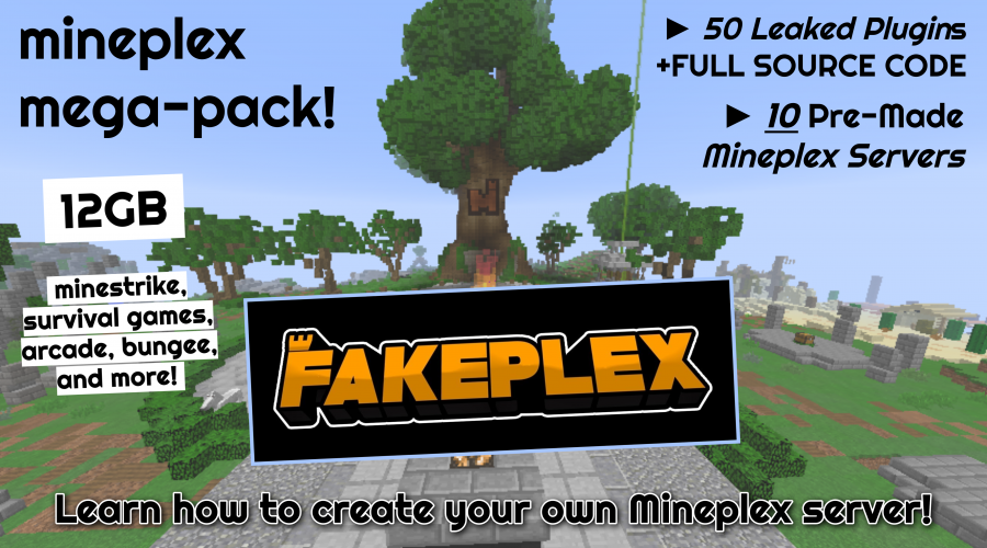 12GB Mineplex Pack | 10 Server Setups & 35 Builds | Create your own Mineplex arcade | Leaked Plugins