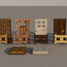 [CINEMA-4D] High quality minecraft DOORS AND STUFFS PACK rig pack!