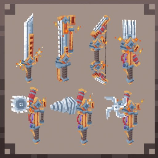 Animated Rocket Power Tools & Weapon Set - 16x