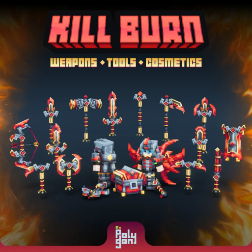 Kill Burn Animated Weapons, Tools & Cosmetics Set