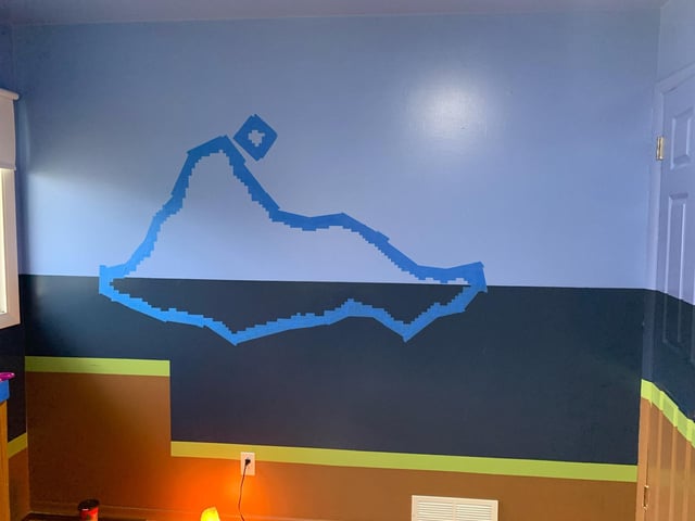 Painting my son’s Minecraft room!