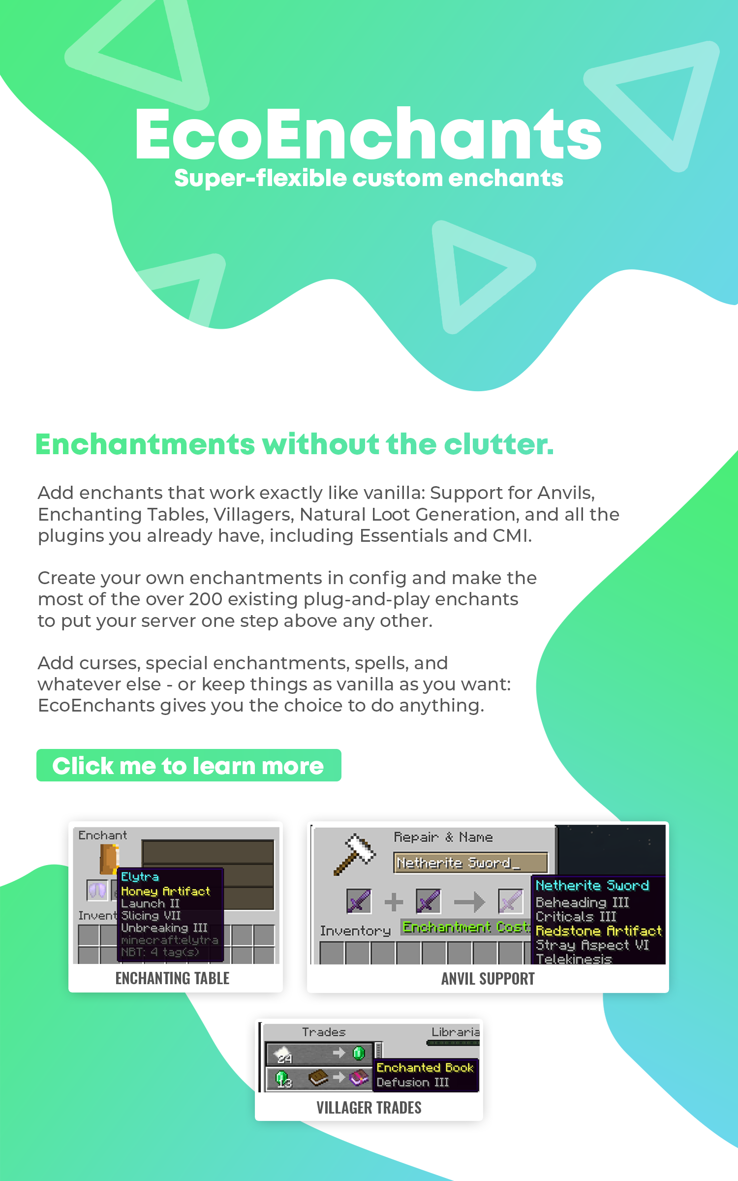 EcoEnchants ⭕ 220+ Enchantments ✅ Create Custom Enchants ✨ Essentials/CMI Support