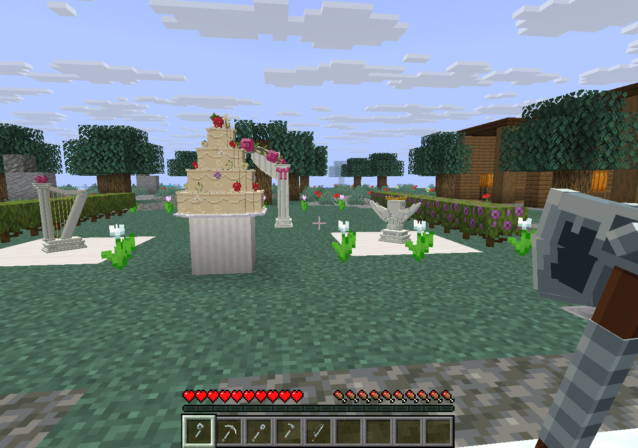 Custom decorations inside the BlackSpigot Showcase server